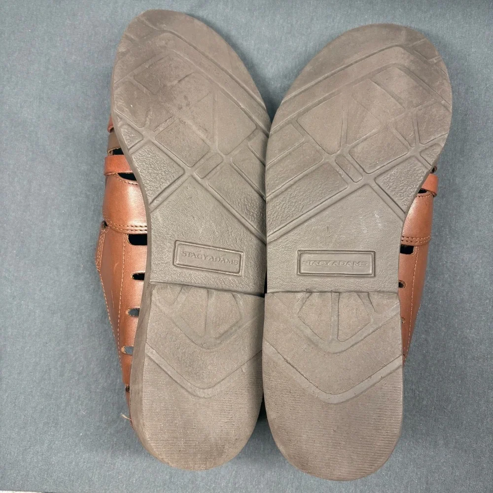 Stacy Adams Men Huarache Sandals Woven Leather 10.5 M Brown Fisherman Brazil